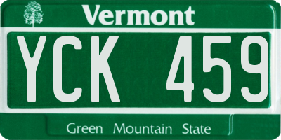 VT license plate YCK459