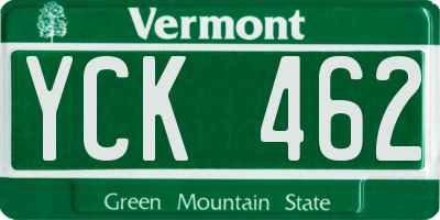 VT license plate YCK462
