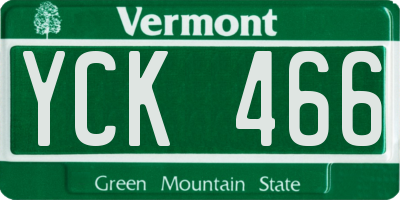 VT license plate YCK466