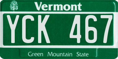 VT license plate YCK467
