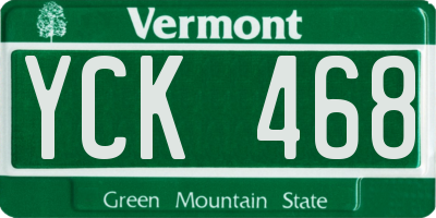 VT license plate YCK468