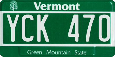VT license plate YCK470