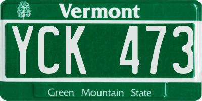 VT license plate YCK473