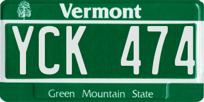 VT license plate YCK474