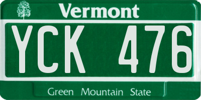 VT license plate YCK476
