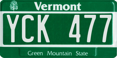 VT license plate YCK477