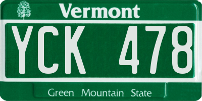VT license plate YCK478
