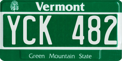 VT license plate YCK482