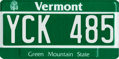 VT license plate YCK485