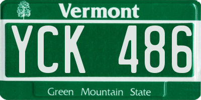 VT license plate YCK486
