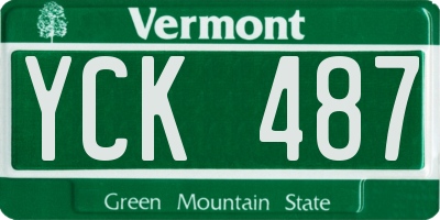 VT license plate YCK487