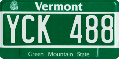 VT license plate YCK488