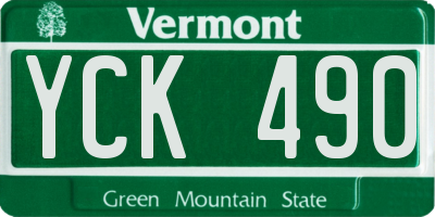 VT license plate YCK490