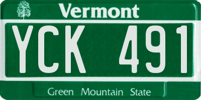 VT license plate YCK491