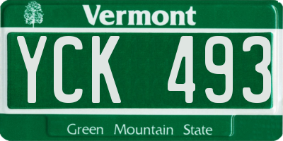 VT license plate YCK493