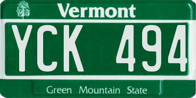 VT license plate YCK494