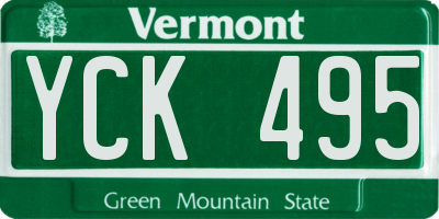 VT license plate YCK495