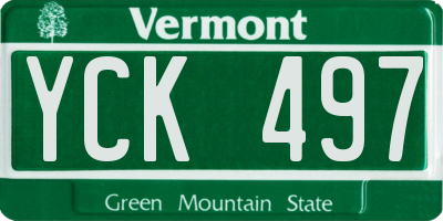 VT license plate YCK497