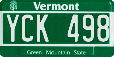 VT license plate YCK498