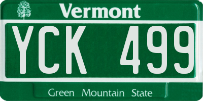VT license plate YCK499