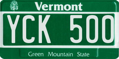 VT license plate YCK500