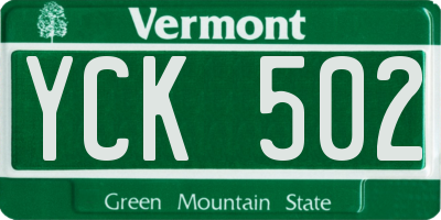 VT license plate YCK502