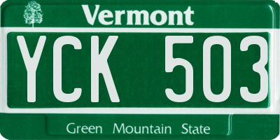 VT license plate YCK503
