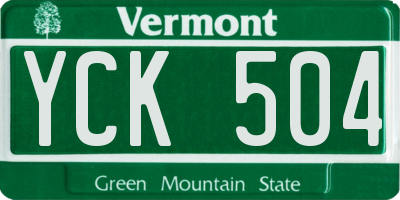 VT license plate YCK504