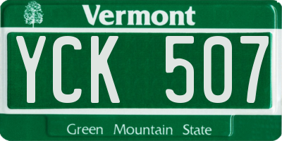 VT license plate YCK507