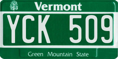 VT license plate YCK509