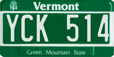 VT license plate YCK514