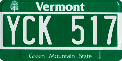 VT license plate YCK517