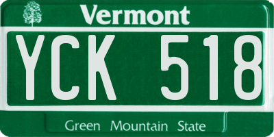 VT license plate YCK518