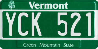 VT license plate YCK521
