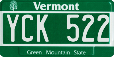 VT license plate YCK522