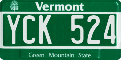 VT license plate YCK524
