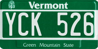 VT license plate YCK526