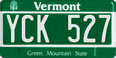 VT license plate YCK527