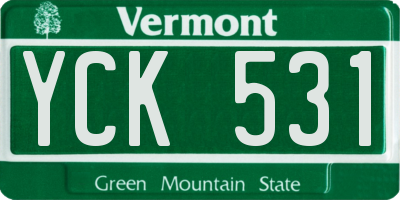 VT license plate YCK531
