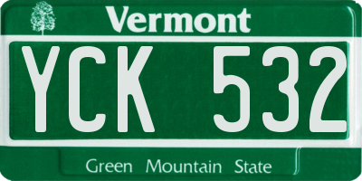 VT license plate YCK532