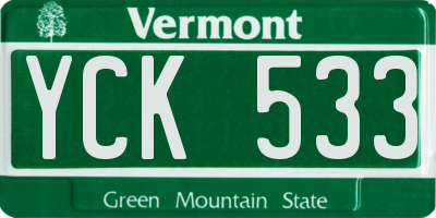VT license plate YCK533