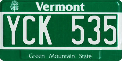 VT license plate YCK535