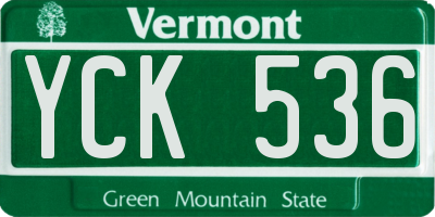 VT license plate YCK536