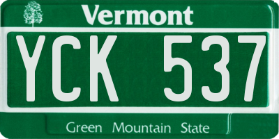 VT license plate YCK537