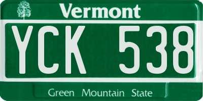 VT license plate YCK538
