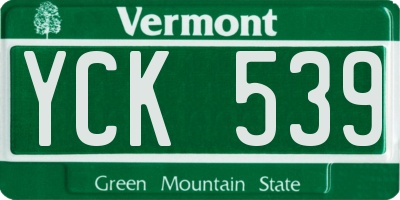 VT license plate YCK539