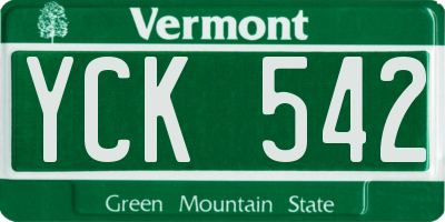 VT license plate YCK542