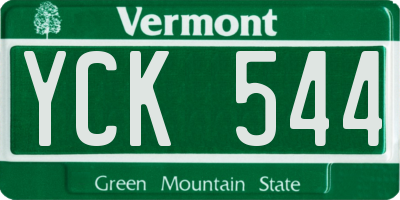 VT license plate YCK544