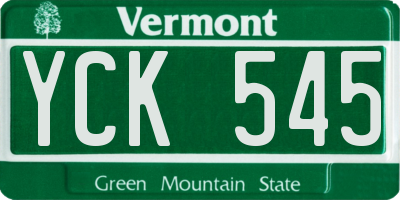 VT license plate YCK545