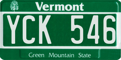 VT license plate YCK546